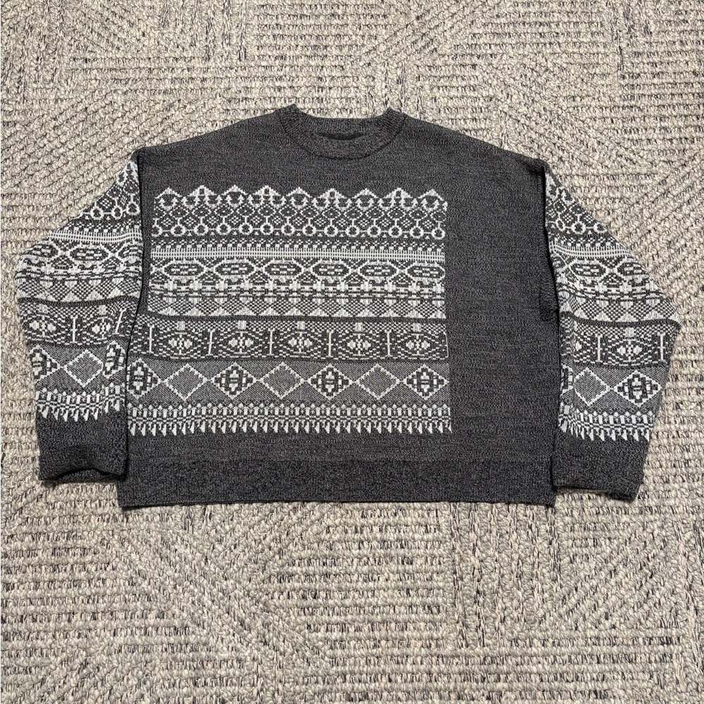 Alexander Wang Charcoal and White Crewneck Sweater